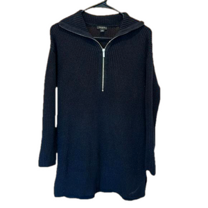 Ann Taylor Factory Black Knit Half Zip Sweater Size Small